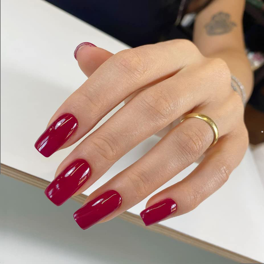 ARTAUG 24PCS Short Square Red  - đánh giá và giá Nail Art Pink