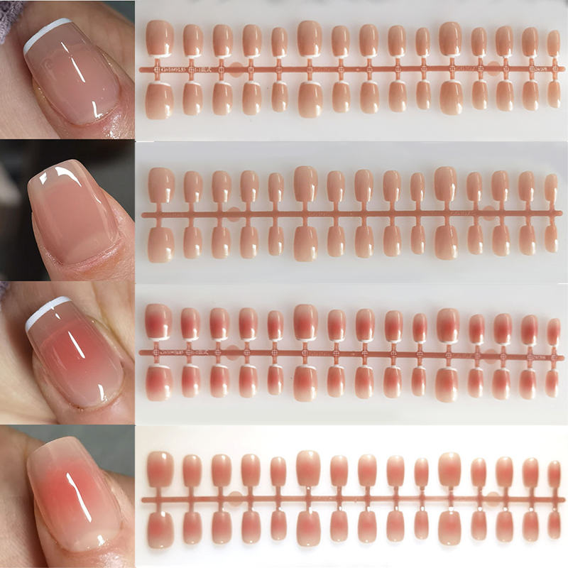 30pcs Gradient Fake Nails Fren - đánh giá và giá Nail Art Pink