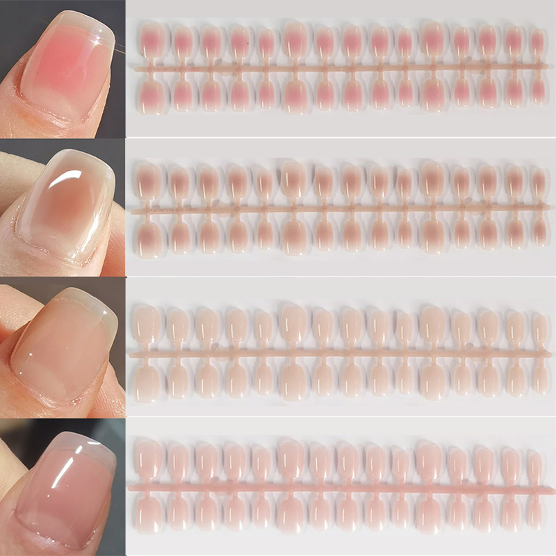 30pcs Gradient Fake Nails Fren - đánh giá và giá Nail Art Pink
