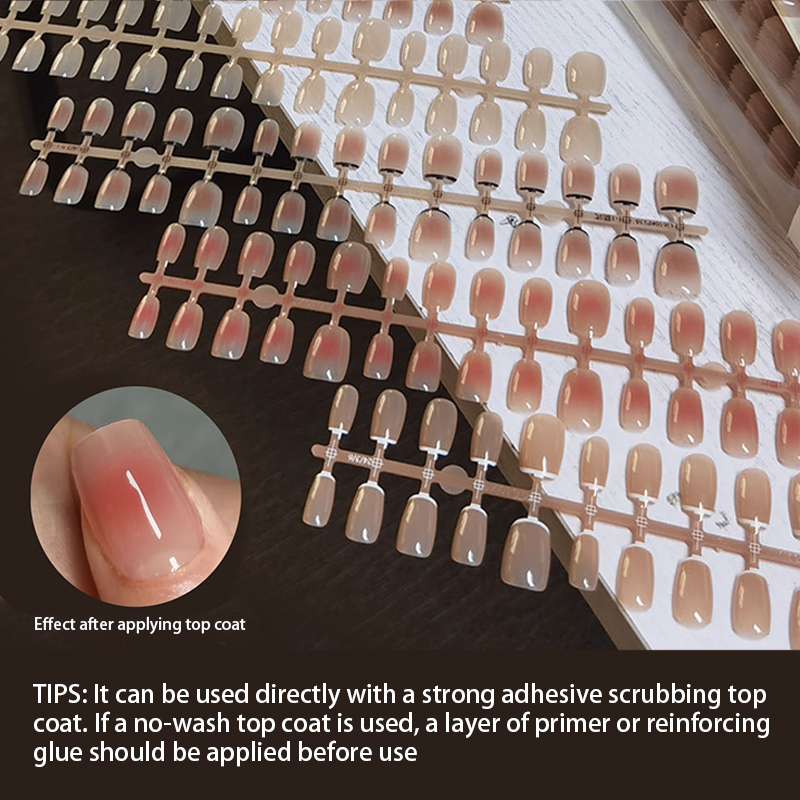 30pcs Gradient Fake Nails Fren - đánh giá và giá Nail Art Pink