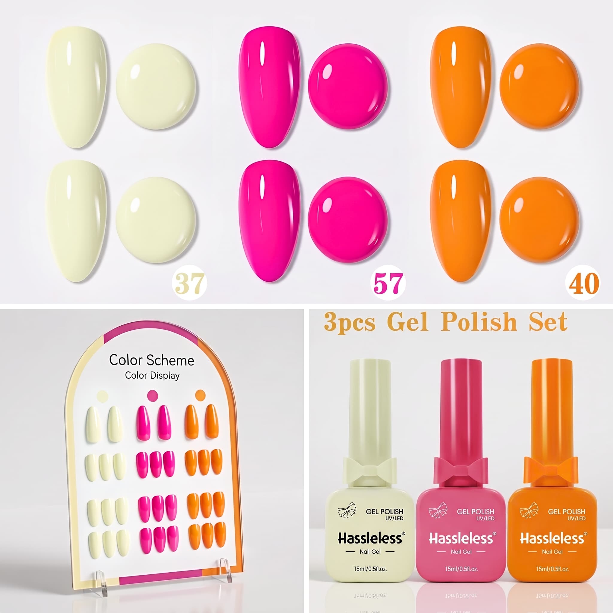 Hassleless Nail Polish Gel 3-P - đánh giá và giá Nail Art Orange