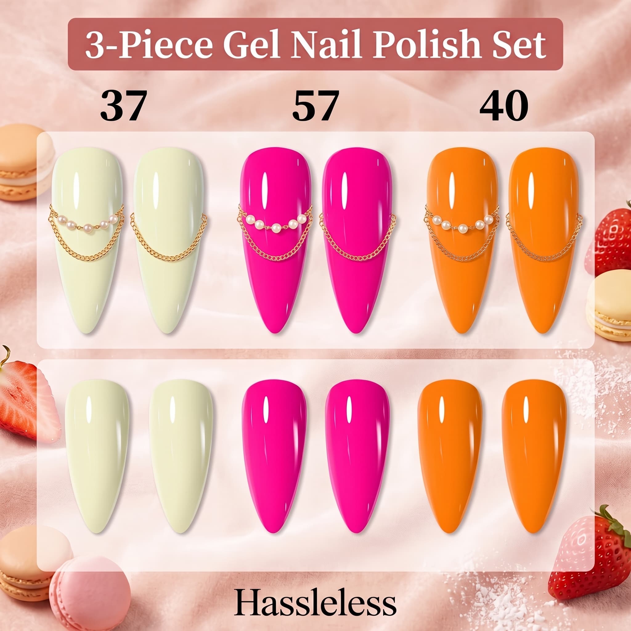 Hassleless Nail Polish Gel 3-P - đánh giá và giá Nail Art Orange