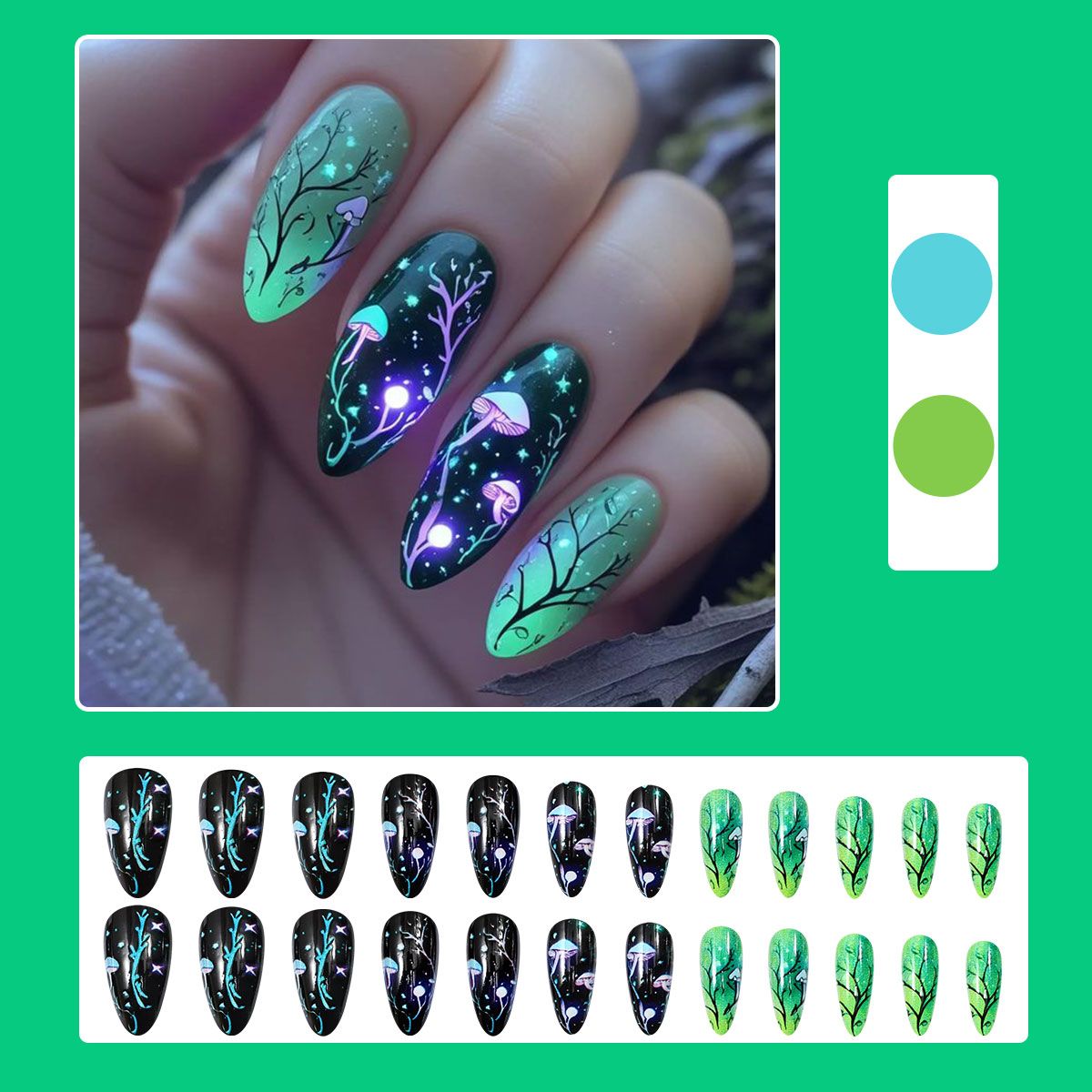 Almond Press on Nails Mushroom - đánh giá và giá Nail Art Press On