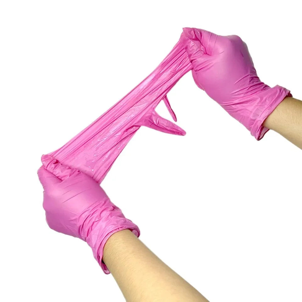 50PCS Deep Pink Nitrile Gloves - đánh giá và giá Nail Art Pink