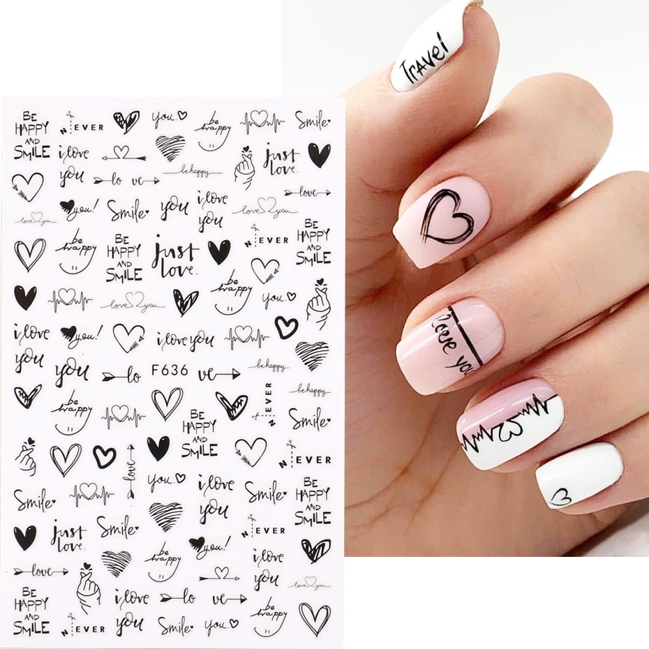 2Pcs Trái Tim Tình Yêu Thiết K - đánh giá và giá Nail Art Valentines Day