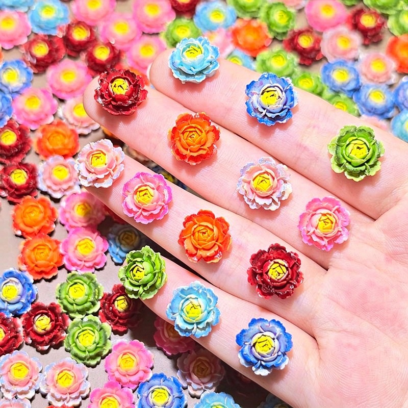 50pcs Mixed Color 3D Resin Ros - đánh giá và giá Nail Art Ombre