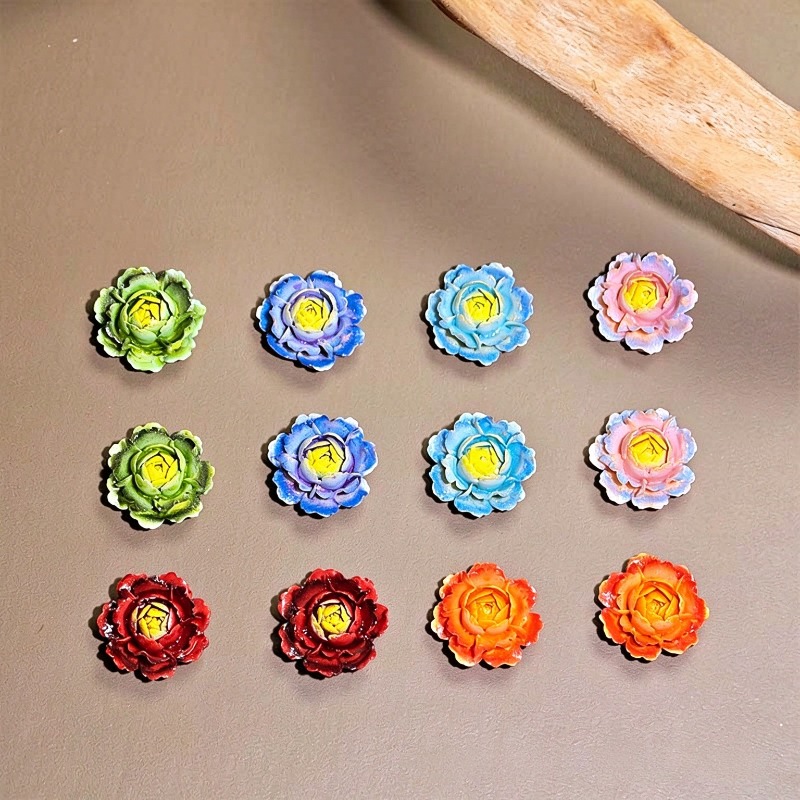 50pcs Mixed Color 3D Resin Ros - đánh giá và giá Nail Art Ombre
