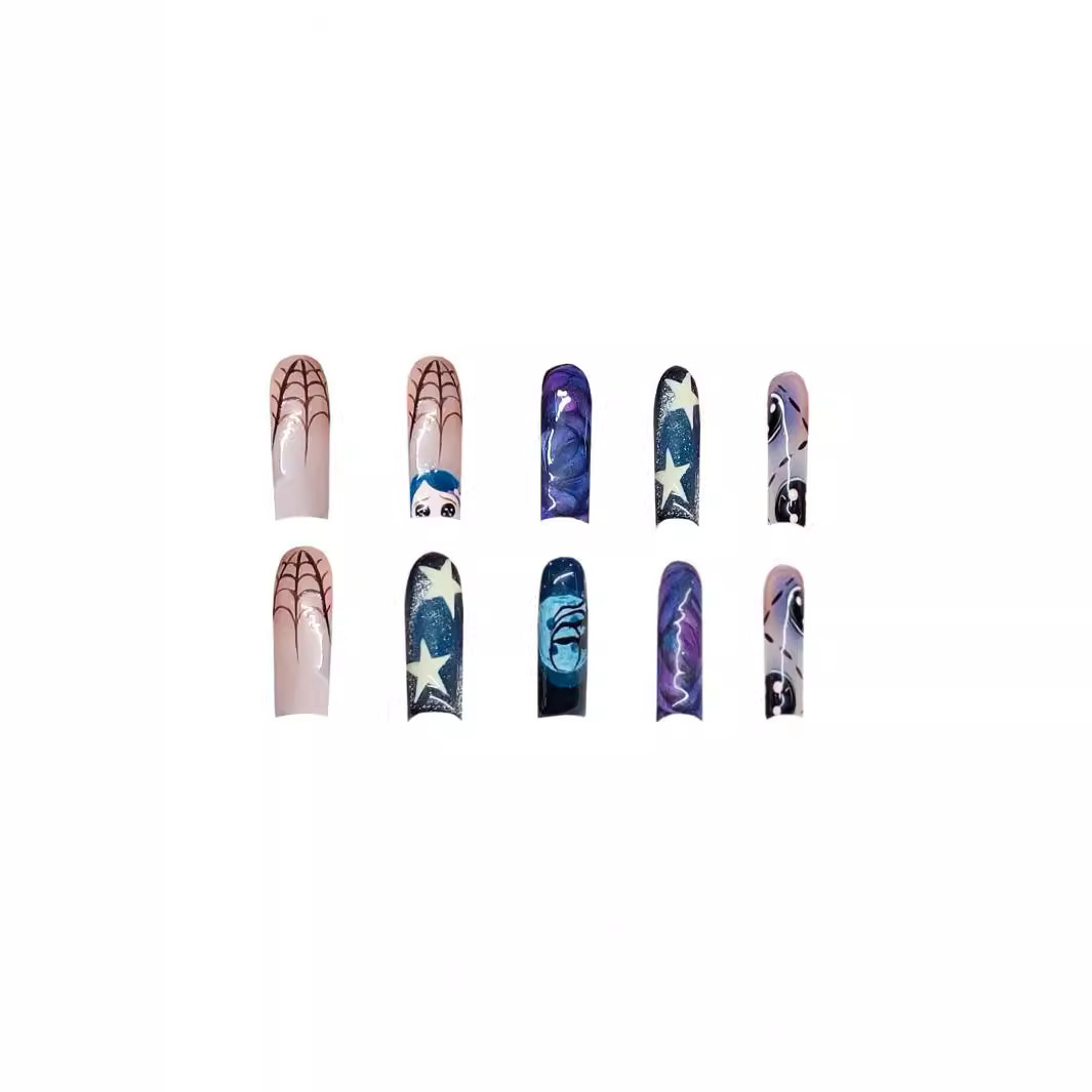 24pcs Y2k Star Graffiti Press  - đánh giá và giá Nail Art Press On