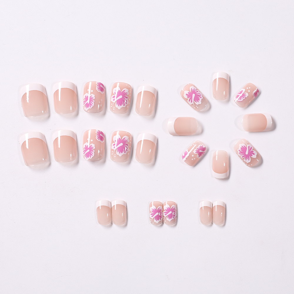 24Pcs French Flower False Nail - đánh giá và giá Nail Art Press On