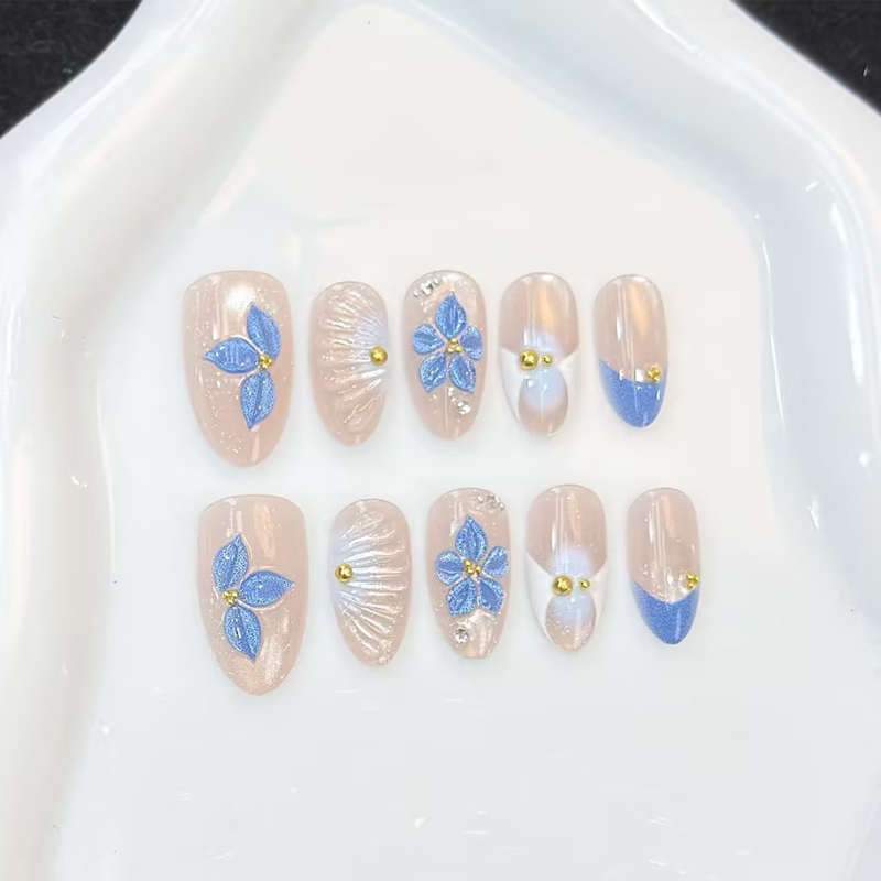 10Pcs New Pink Blue Yellow Flo - đánh giá và giá Nail Art Pink