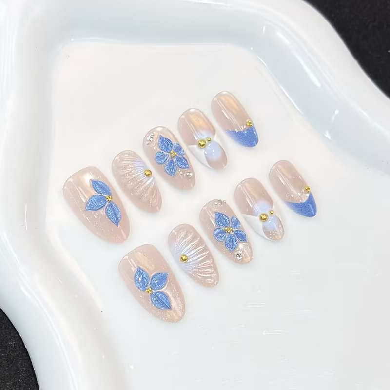 10Pcs New Pink Blue Yellow Flo - đánh giá và giá Nail Art Pink